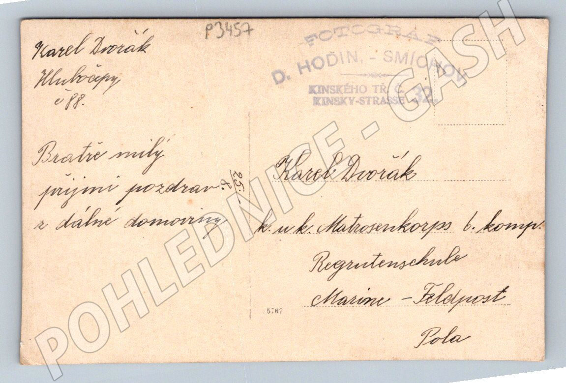 Pohlednice Smíchov chlapec v námořnickém obleku (P3457)