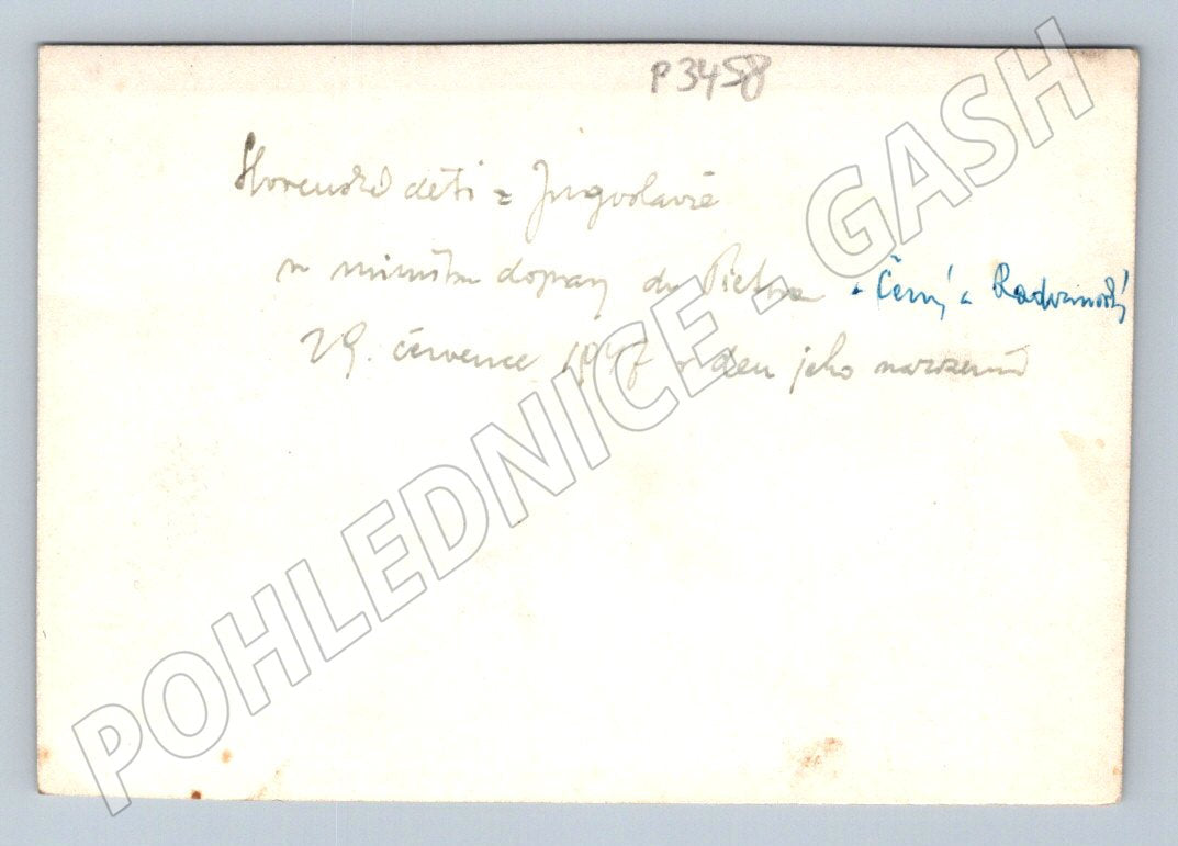 Stará fotografie Slovenské děti z Jugoslávie u ministra 1947 (P3458)