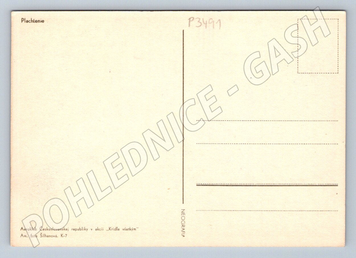 Pohlednice plachtařství kluzák letadlo OK-8192 (P3491)