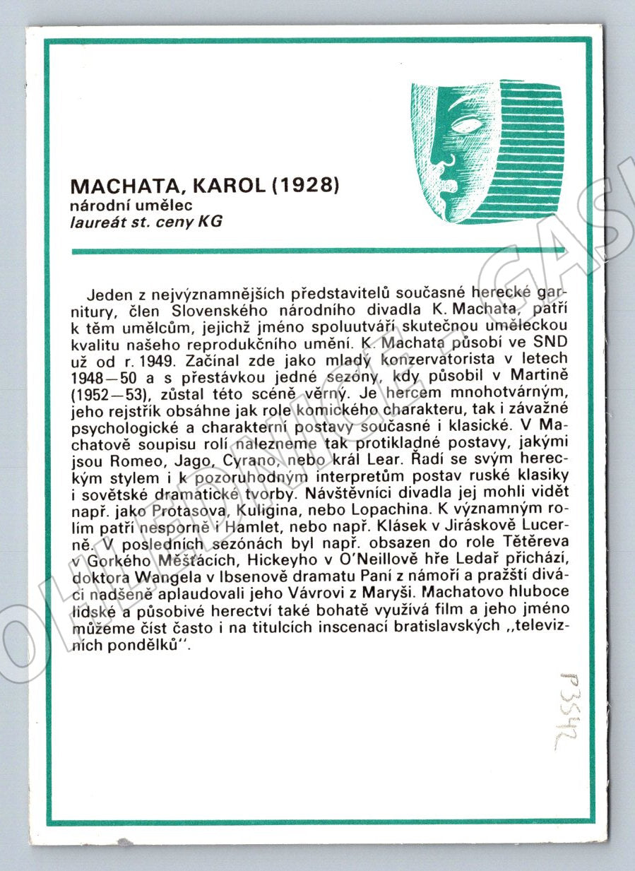 Pohlednice herec Karel Machata (P3542)
