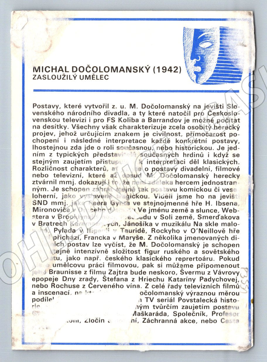 Pohlednice Michal Dočolomanský portrét (P3551)