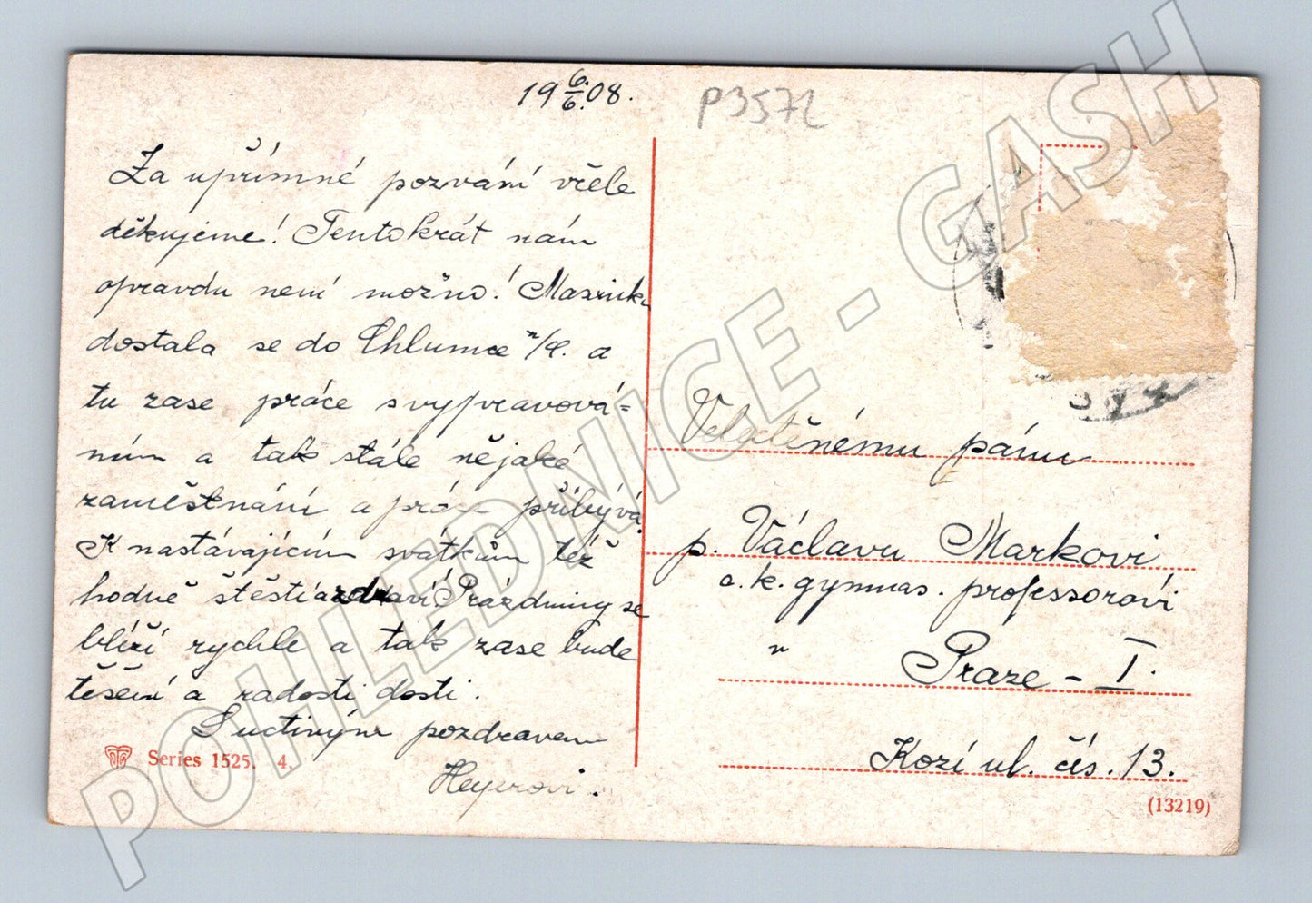 Pohlednice Přírodní motiv cesta stromy 1908 (P3572)