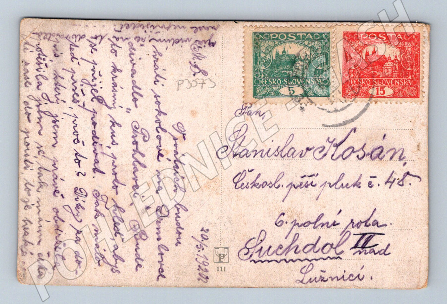 Pohlednice Umělecká krajina západ slunce 1927 (P3573)