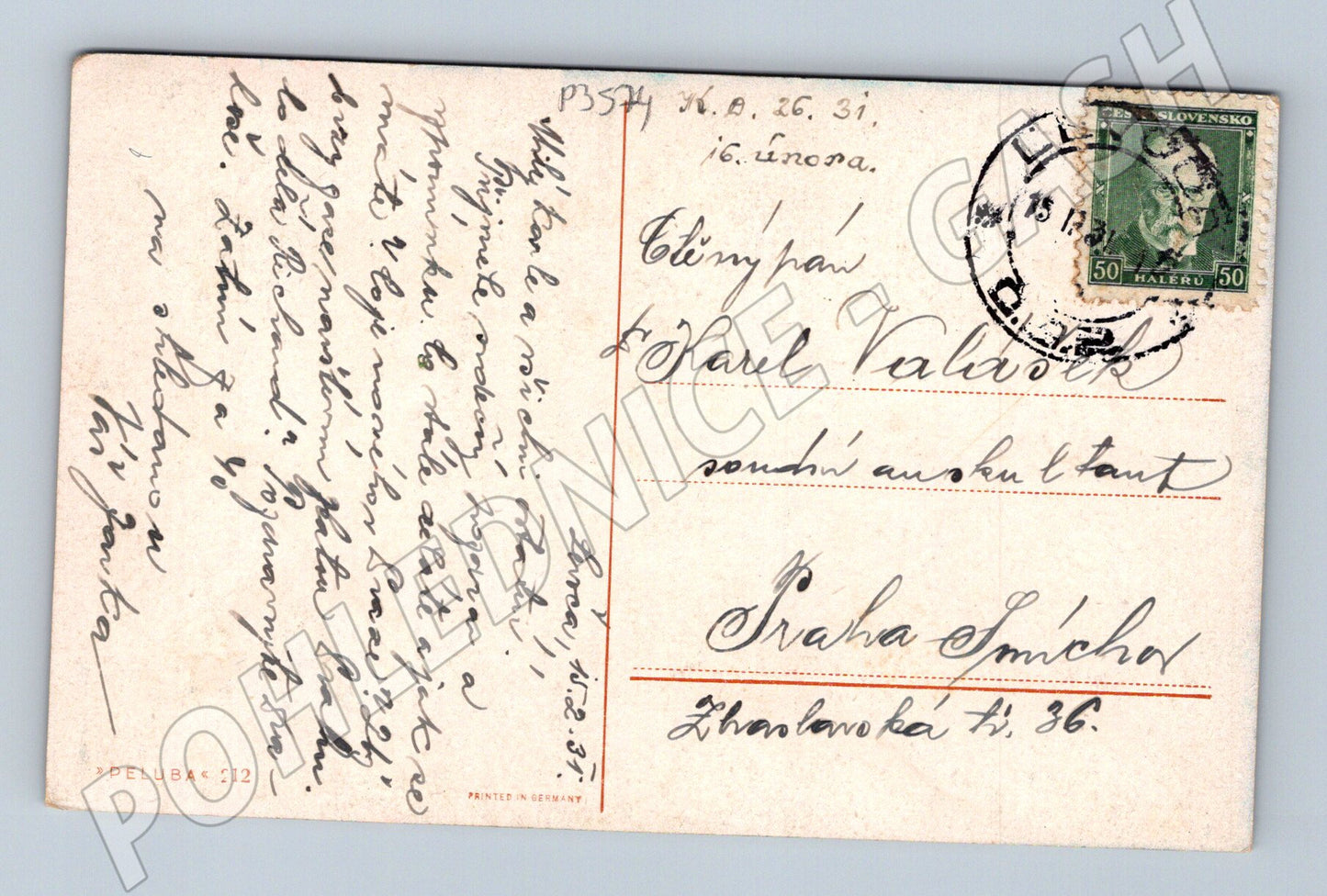 Pohlednice Park s palmami a vilou 1931 (P3574)