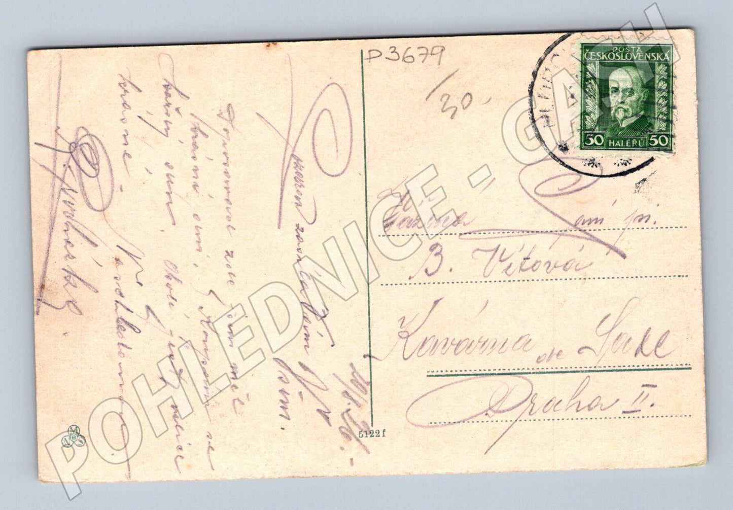 Pohlednice Hluboká Honební síň 1930s (P3679)