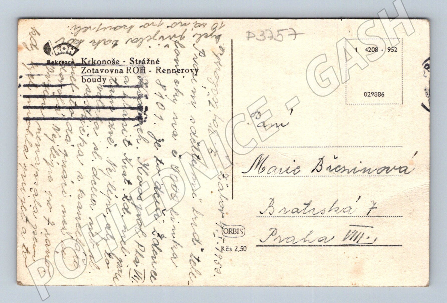 Pohlednice Krkonoše Strážné Rennerovy boudy (P3757)