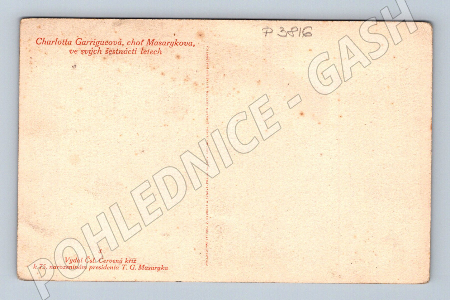 Pohlednice portrét mladého muže (Charlotta Garrigue?) 1925 (P3816)
