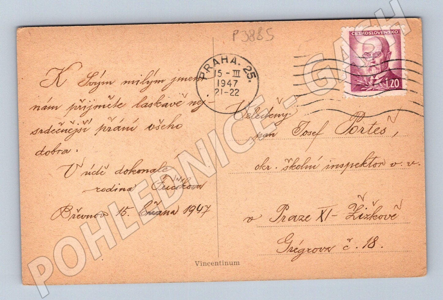 Pohlednice Maják na útesu s vlnami 1947 (P3885)