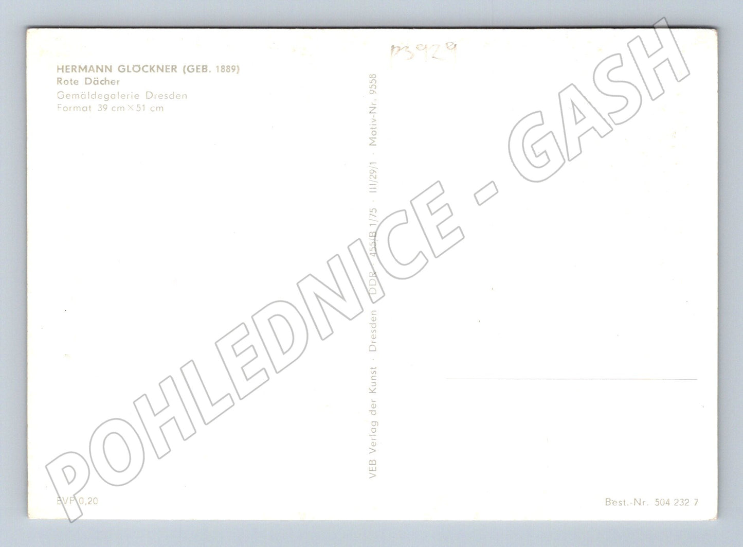 Pohlednice Německo Hermann Glockner Rote Dächer (P3929)