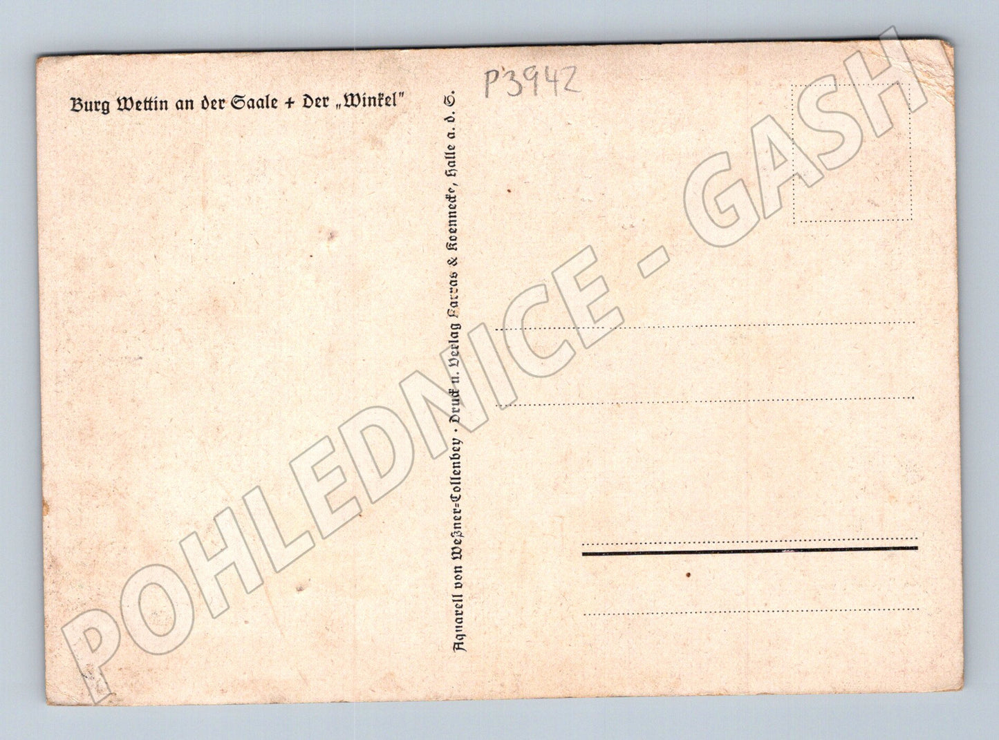 Pohlednice Nemecko Burg Wettin hrad a krajina (P3942)