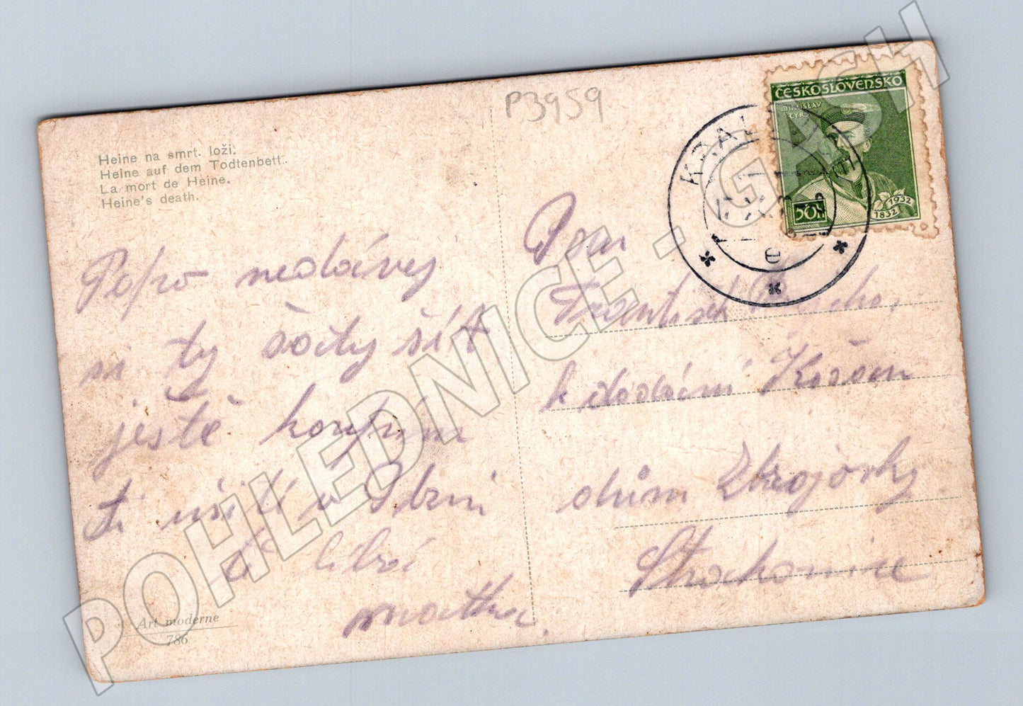 Pohlednice Heine na smrt. loži. 1933 (P3959)