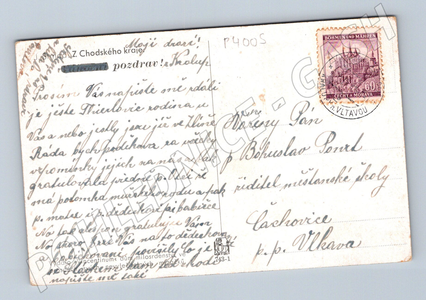 Pohlednice Chodsko krojovaní lidé 1941 (P4005)
