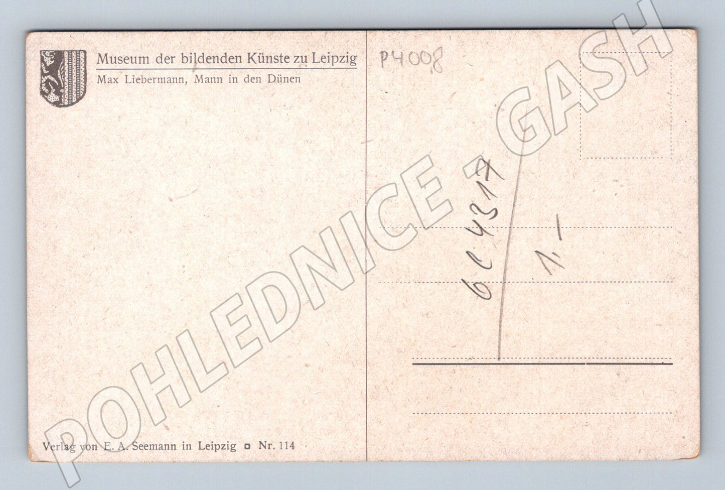 Pohlednice Německo Max Liebermann Mann in den Dünen (P4008)