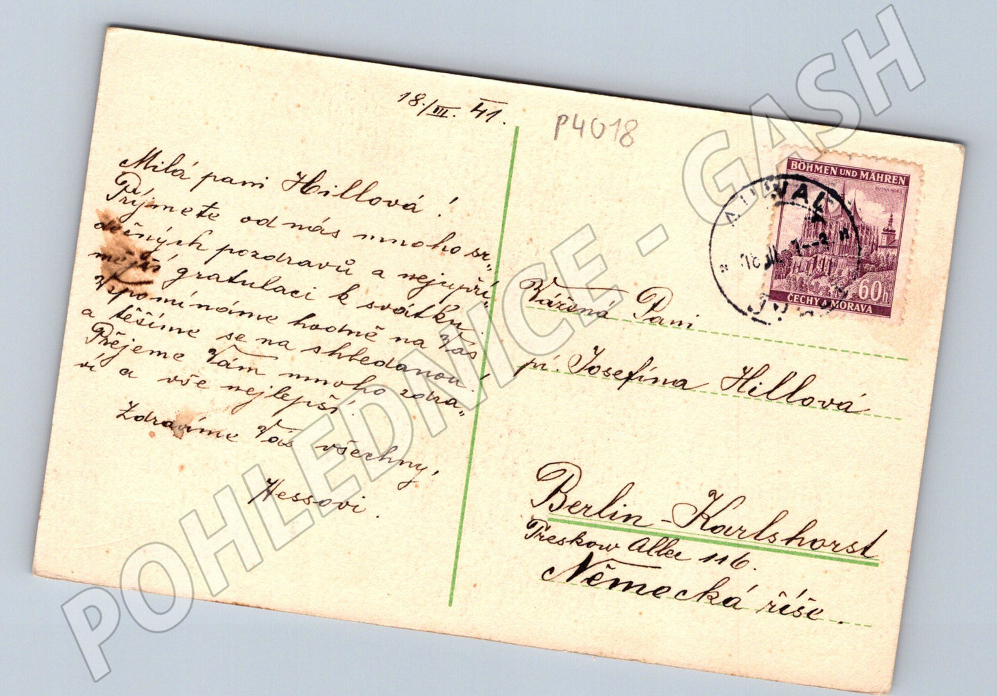 Pohlednice Zimní krajina borovice 1941 (P4018)