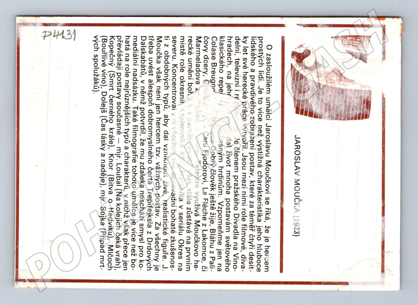 Pohlednice Jaroslav Moučka herec (P4131)