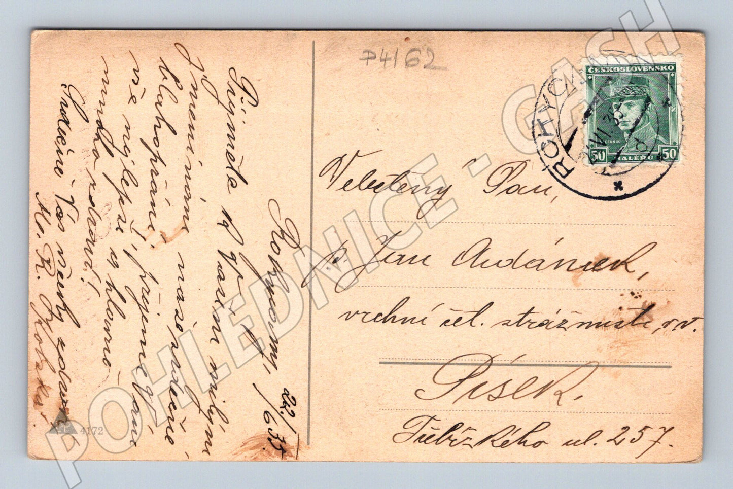 Pohlednice Květiny a koule K Jmeninám 1933 (P4162)