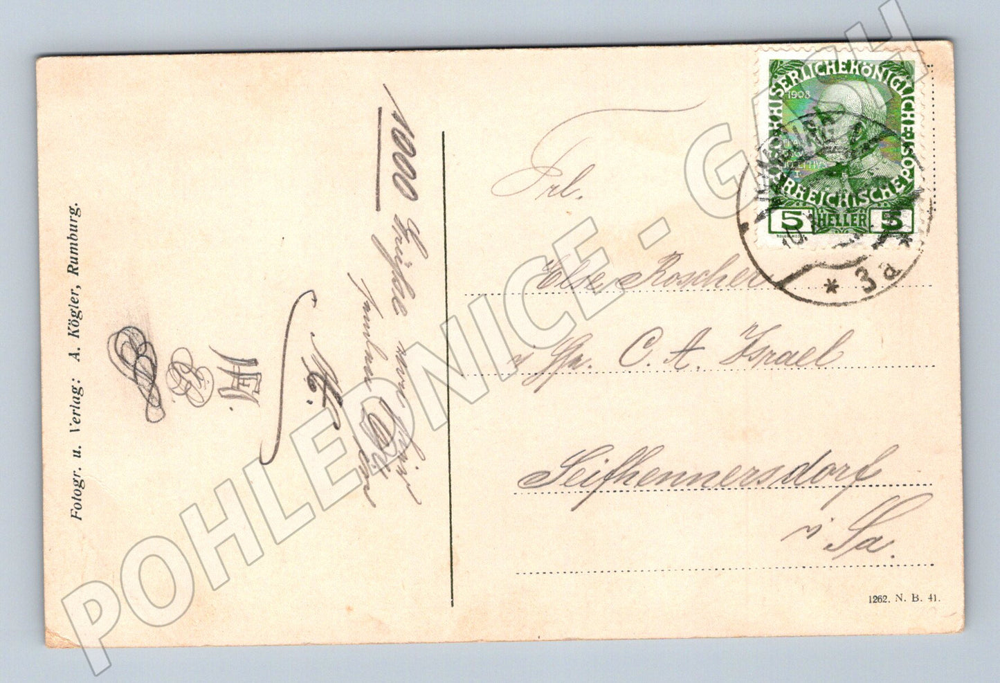 Pohlednice Rumburg Restaurant zum Jagdschloss 1908 (P4264)