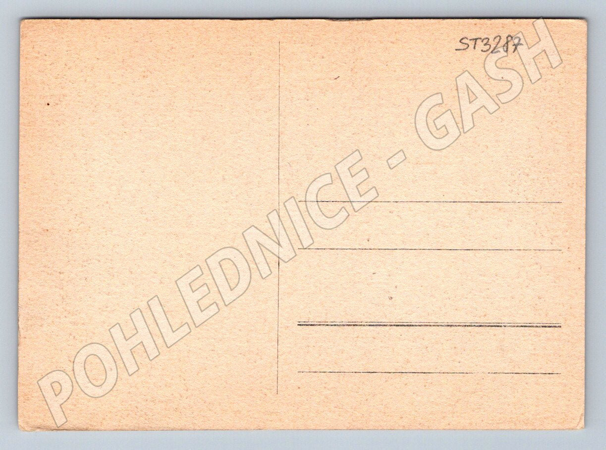 Postcard of the president with his wife on the tribune in front of the city hall (ST3287)