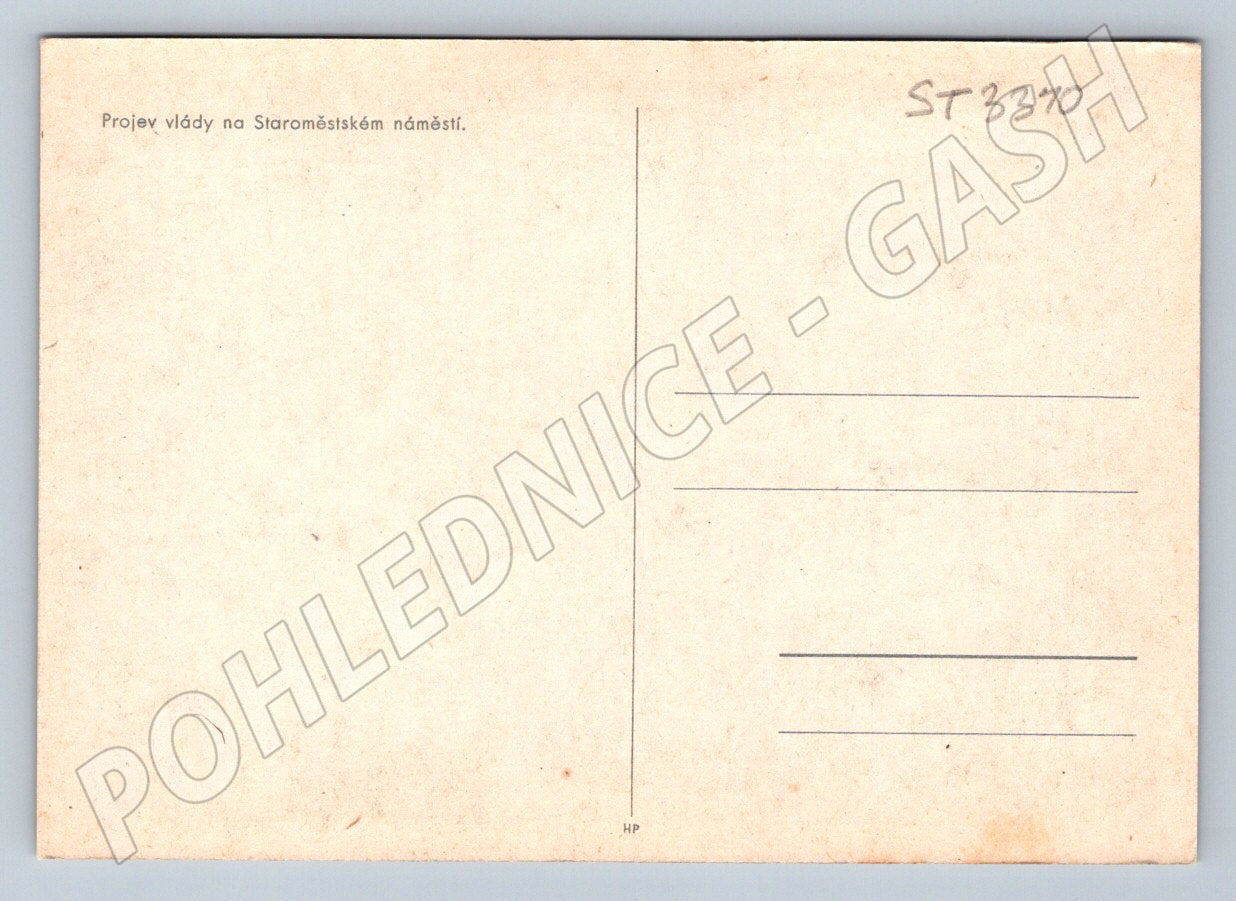 Postcard government speech on Old Town Square, Prague (ST3310)