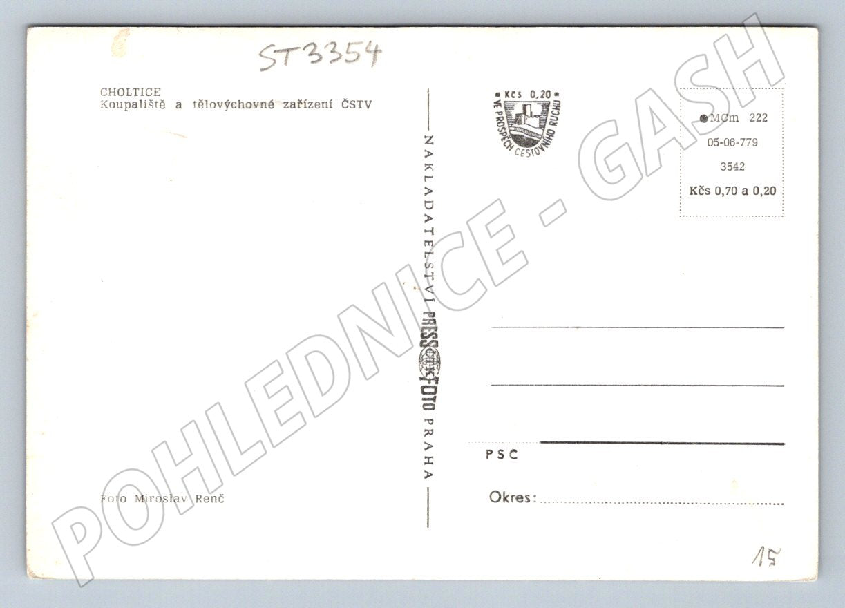 Pohlednice choltice zámek a koupaliště historická (ST3354)