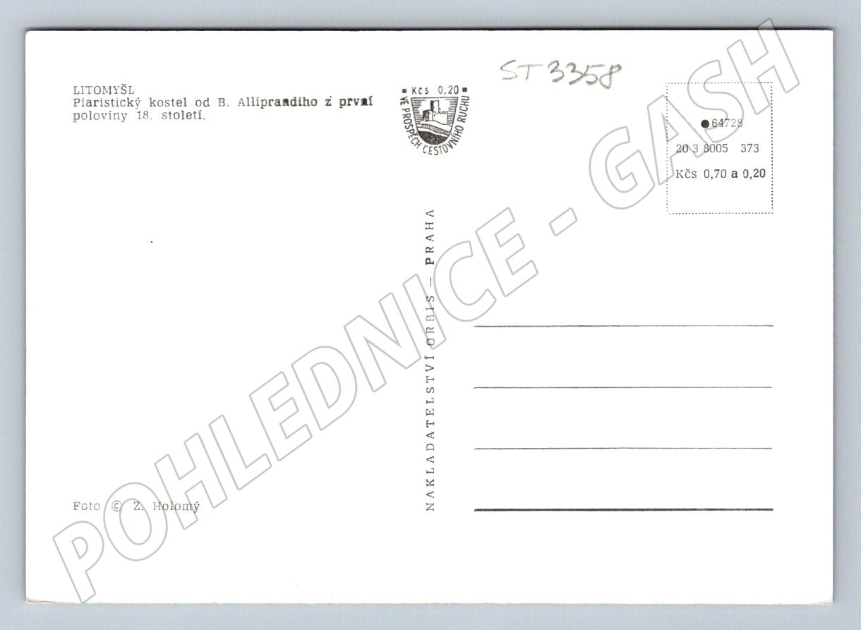 Pohlednice litomyšl gotický kostel první pol 16 stol (ST3358)