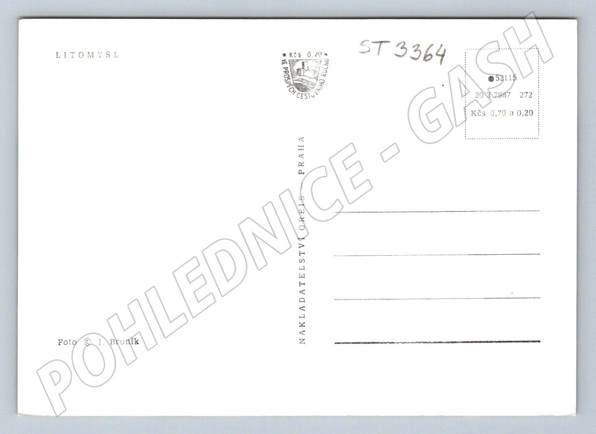 Postcard Litomyšl black and white view to 1950 (ST3364)