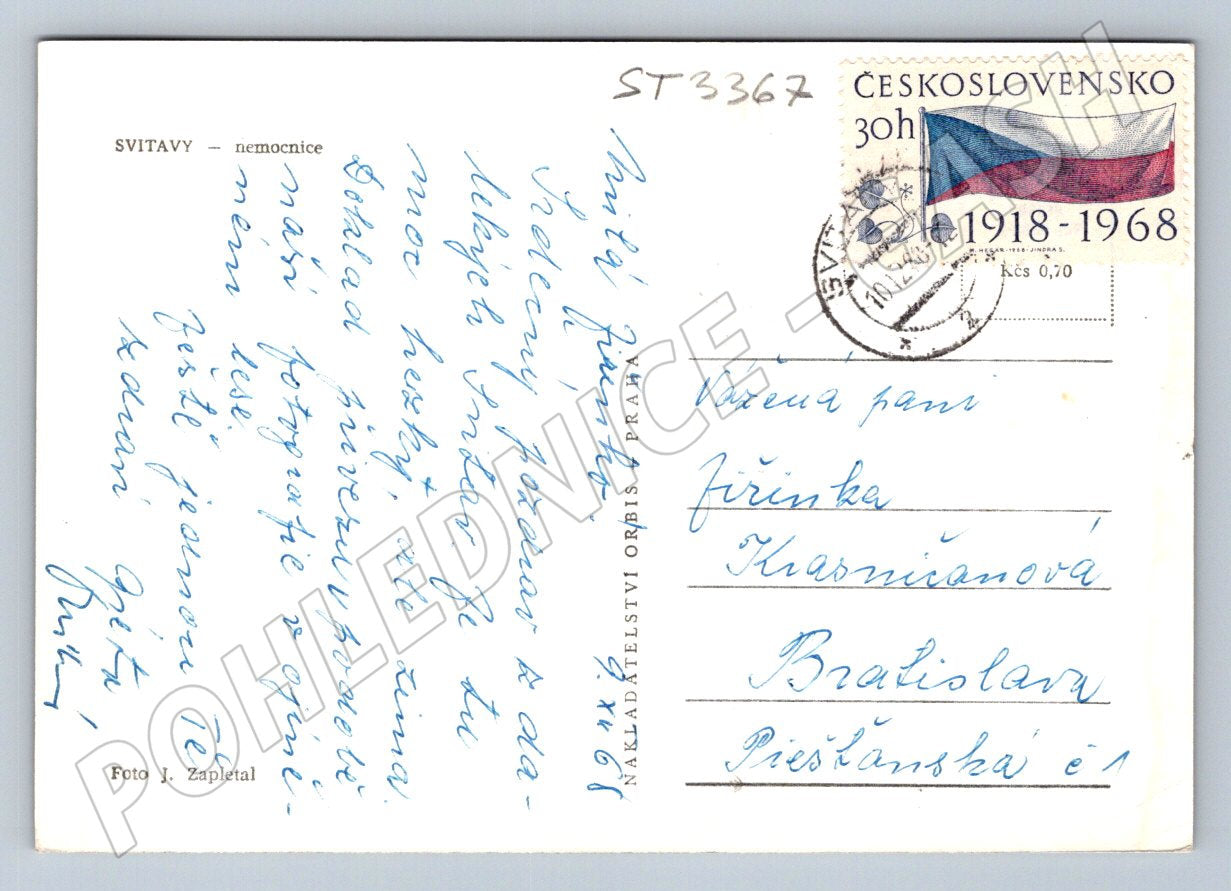 Postcard black and white postcard Svitavy with buildings by Z. Zepkel (ST3367)