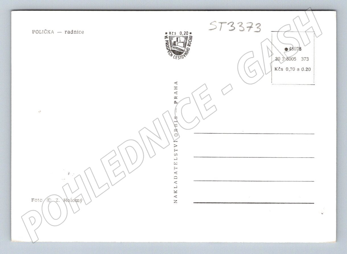 Pohlednice historická pohlednice radnice v počátkách čr (ST3373)