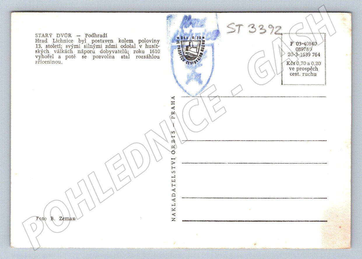 Pohlednice starý světlov zřícenina hradu historická (ST3392)