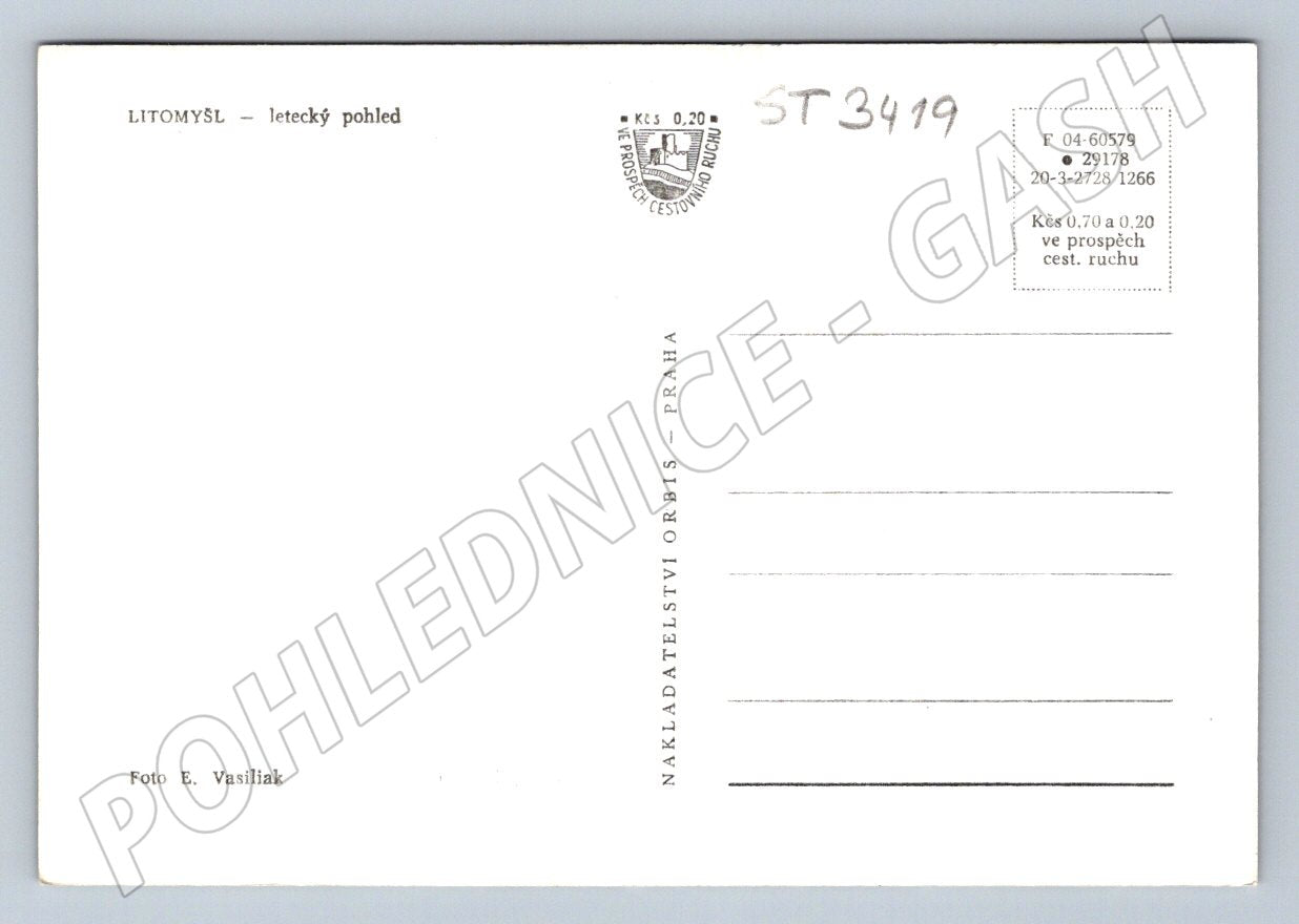 Pohlednice litomyšl letecký pohled autor b. vavříšek (ST3419)