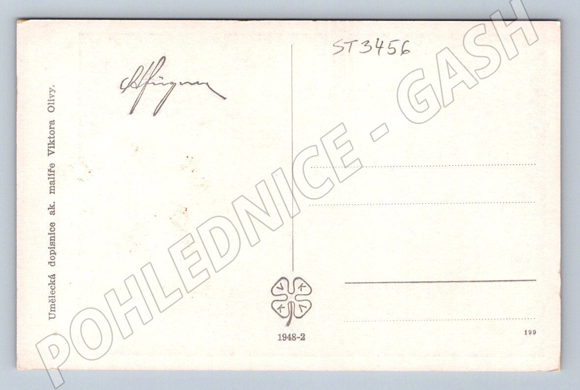 Postcard art postcard portrait by Viktor Oliva (ST3456)