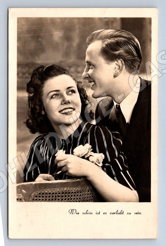 Pohlednice starý filmový motiv pohlednice hereckého páru (ST3464)