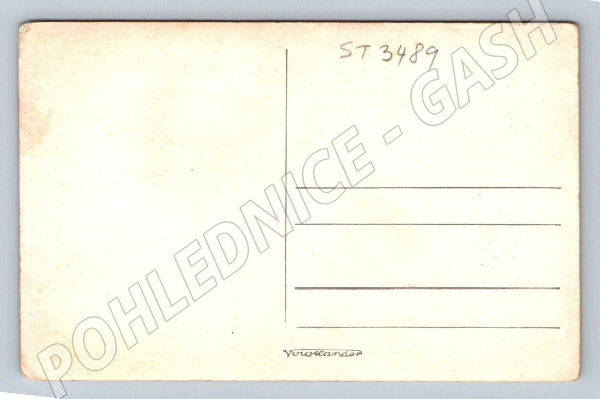 Ethnographic postcard man picking fruit countryside old b/w (ST3489)