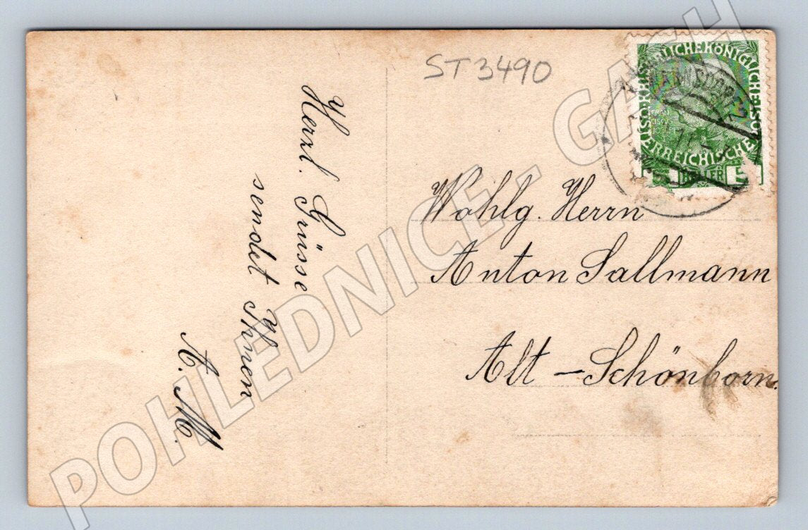 Austrian postcard grüßt mir das blonde kind am rhein used (ST3490)