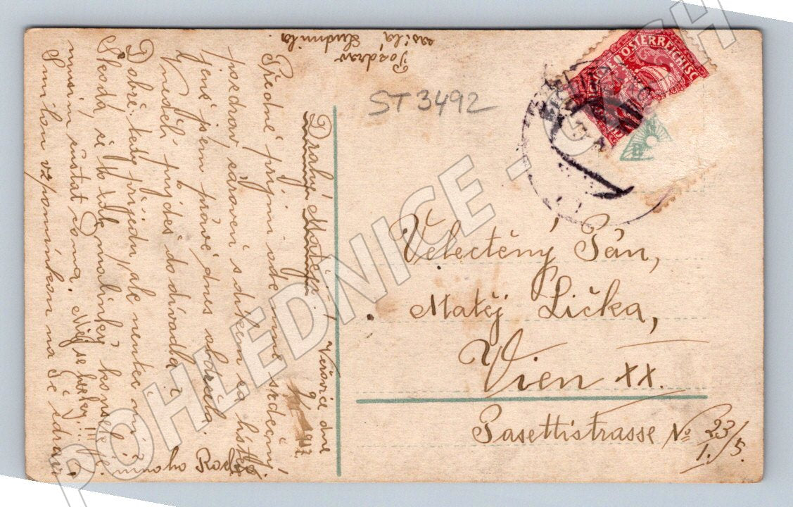 Romantic postcard Austria-Hungary 1911 sent to Vienna (ST3492)