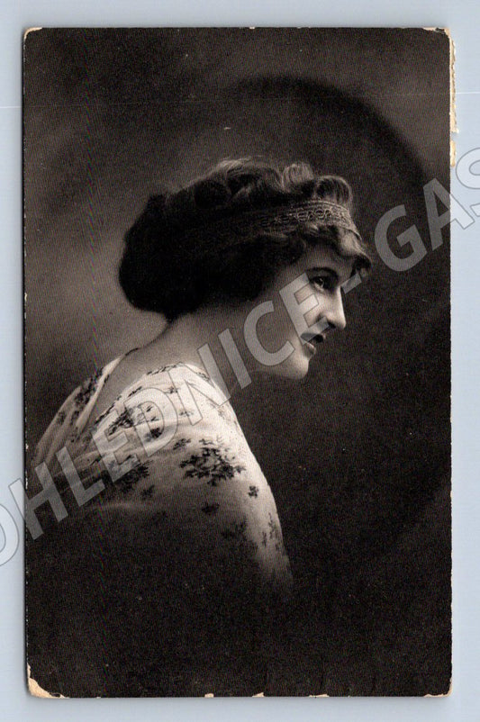 Pohlednice portrét herečky rakousko uhersko cca 1908 (ST3497)