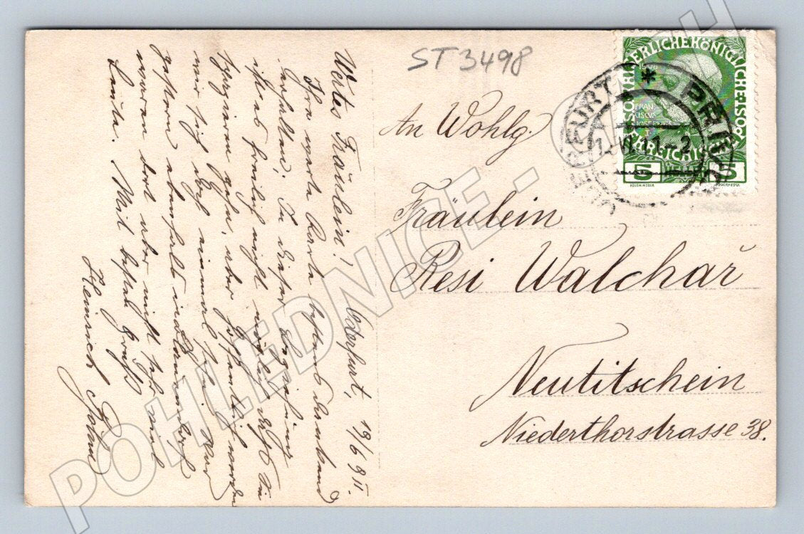 Pohlednice kolorovaný romantický liebchen am fenster 1915 (ST3498)