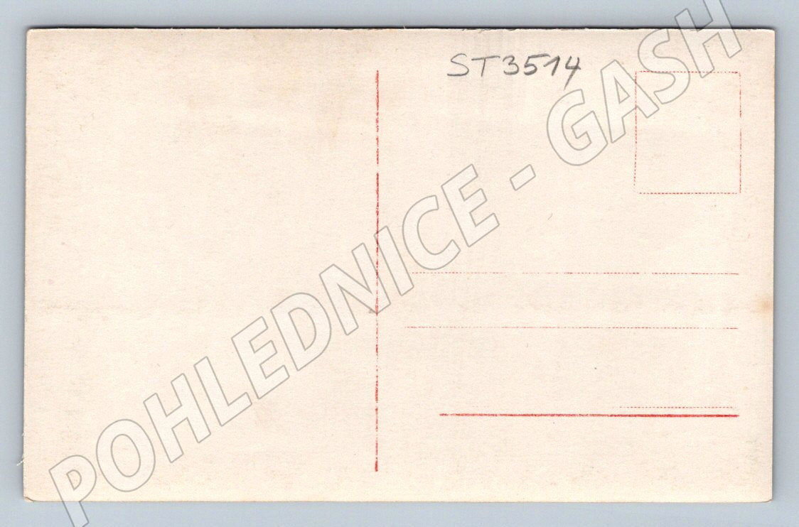 Postcard Czech colored romantic motif small format (ST3514)