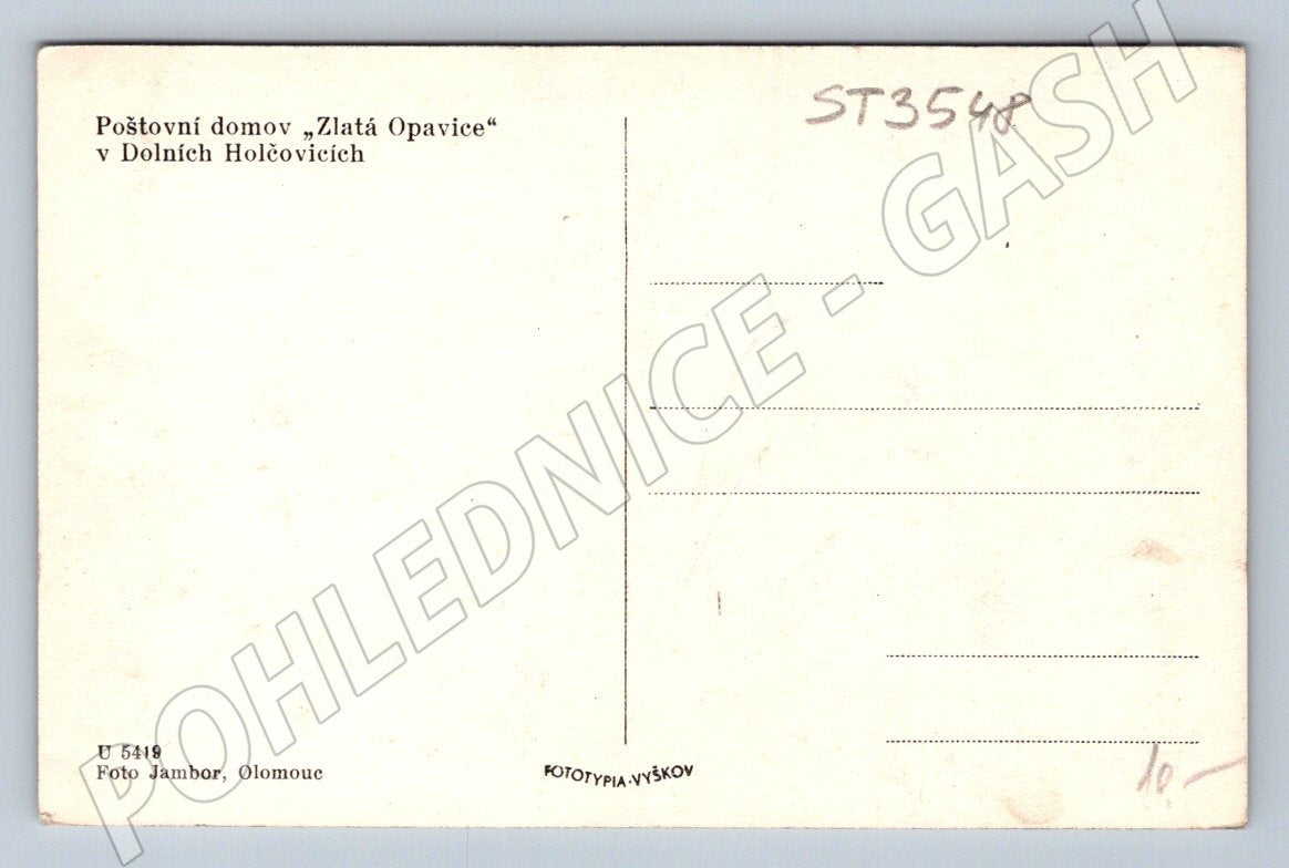 Postcard Dolní Hošťovice Postal Home Golden Opavice MF (ST3548)