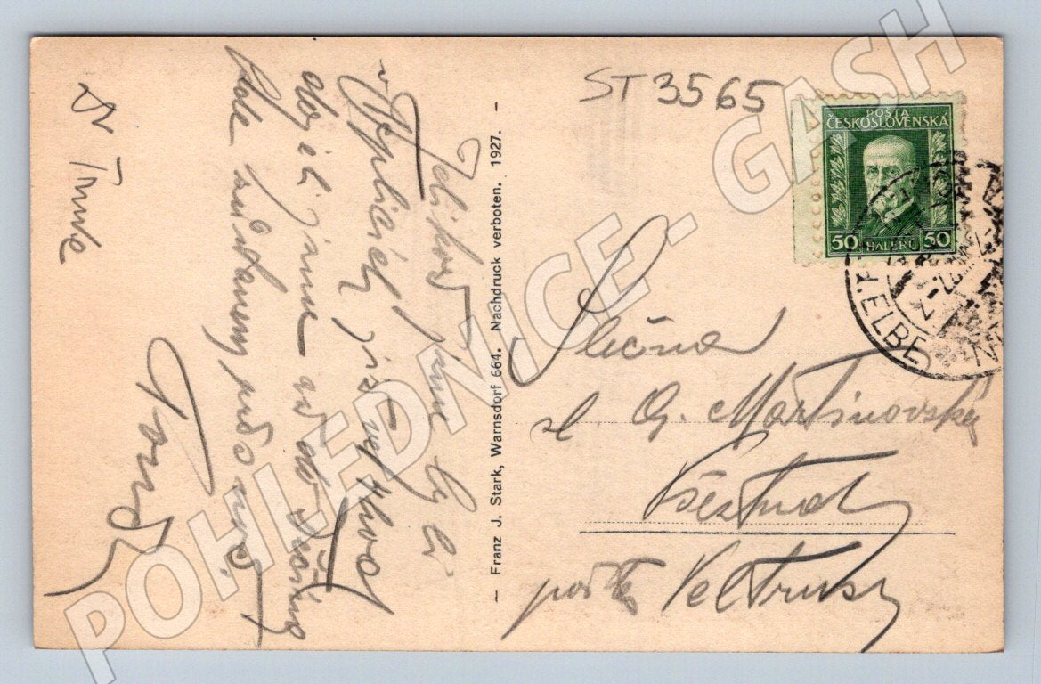 Postcard Děčín Tetschen an der Elbe Hist 1927 (ST3565)