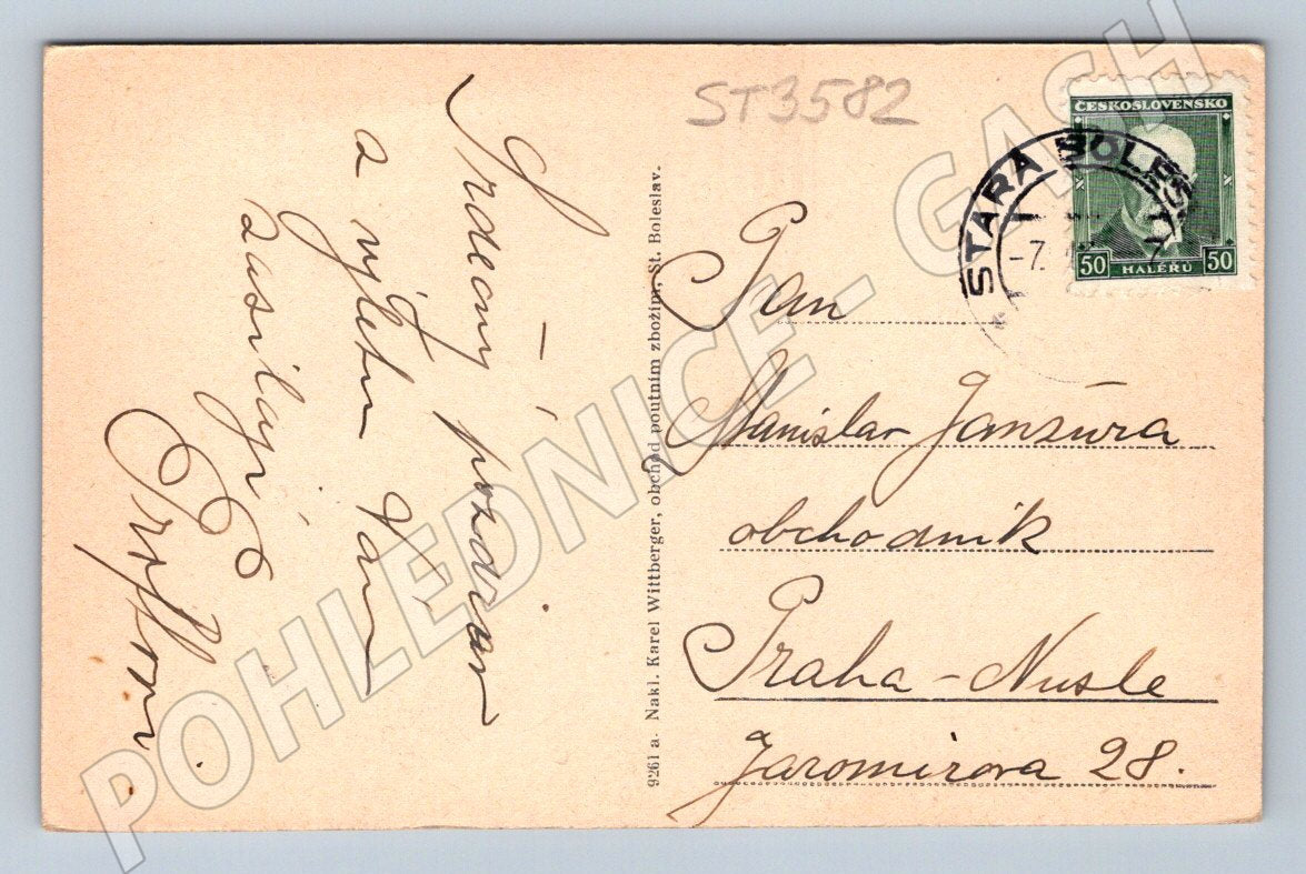 Postcard old Boleslav hist mf until 1950 (ST3582)