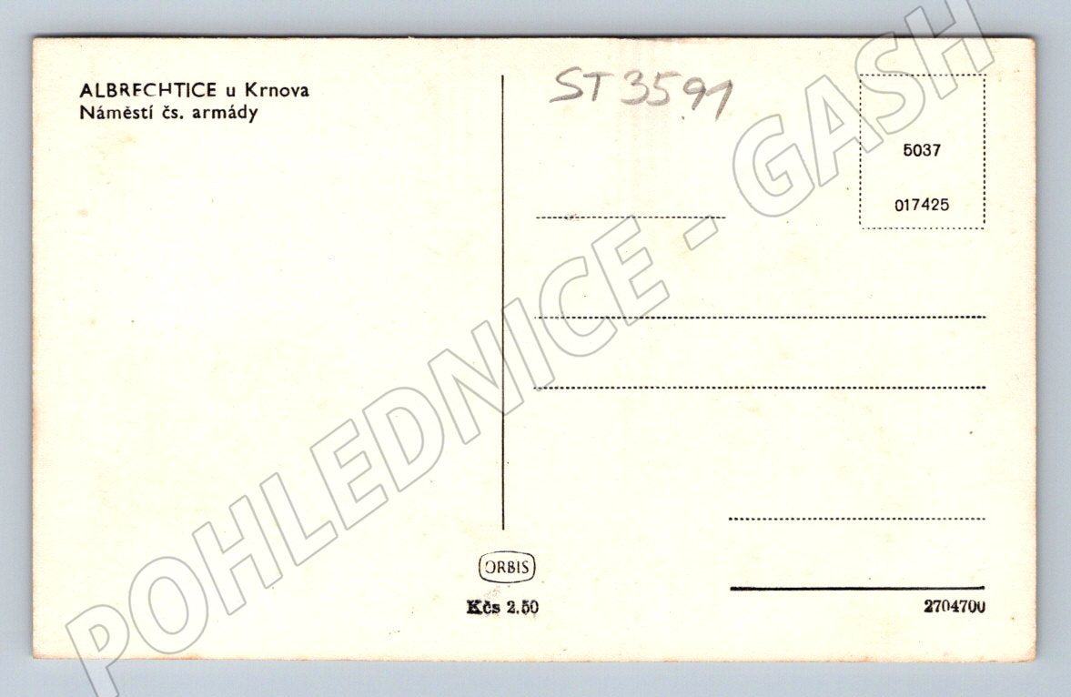 Postcard of Albrechtice at Krnova Square Hist (ST3591)