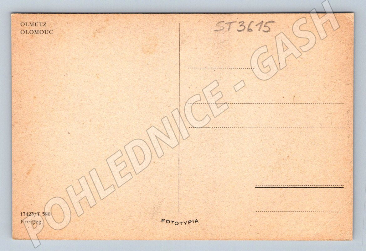 Postcard Olomouc Horní náměstí (Town Hall Square) and Column (ST3615)