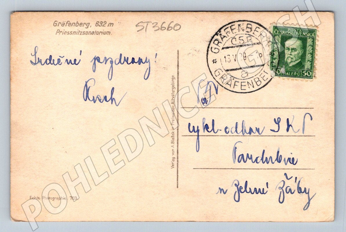 Postcard Jeseník Gräfenberg sanatorium (ST3660)