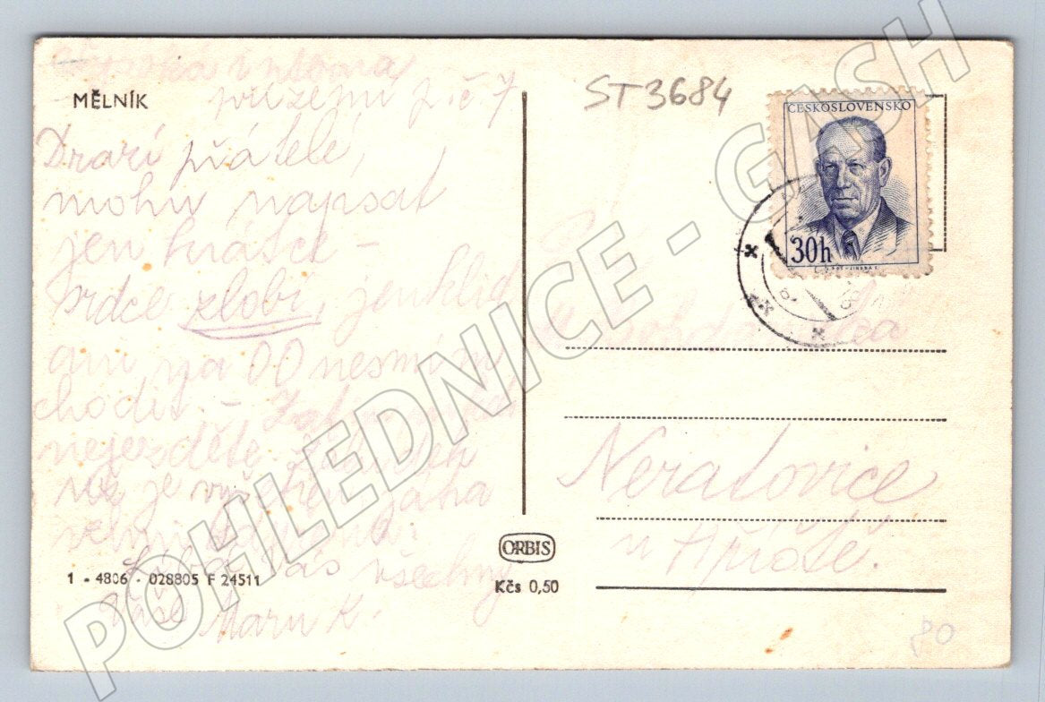 Postcard Mělník historical (ST3684)