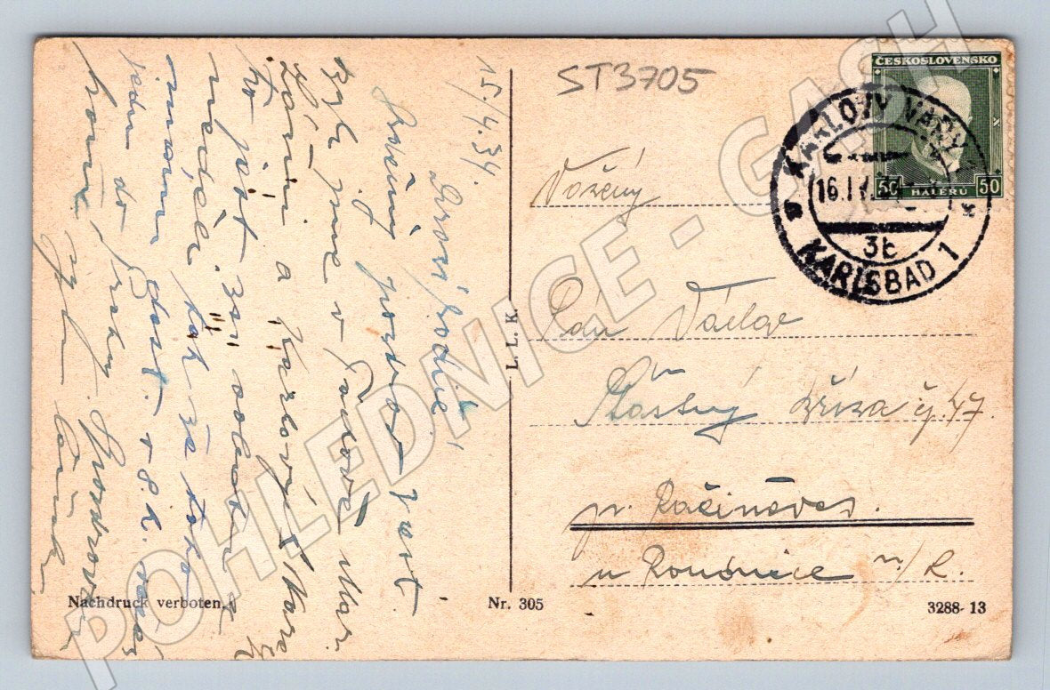 Postcard Karlovy Vary Stadt Theater Regina Palais (ST3705)