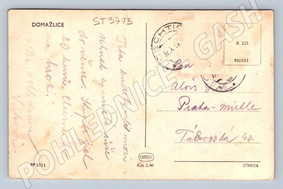 Postcard Domažlice historical square (ST3713)