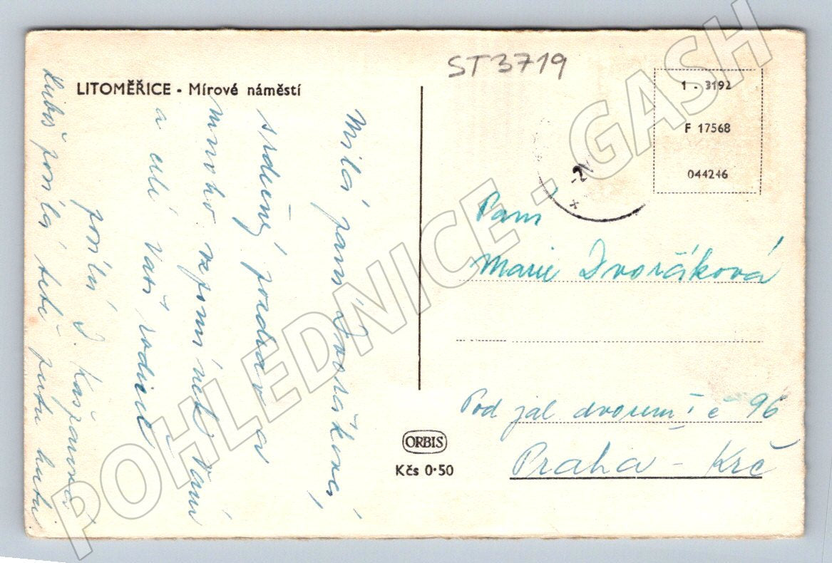 Postcard Litoměřice Peace Square (ST3719)