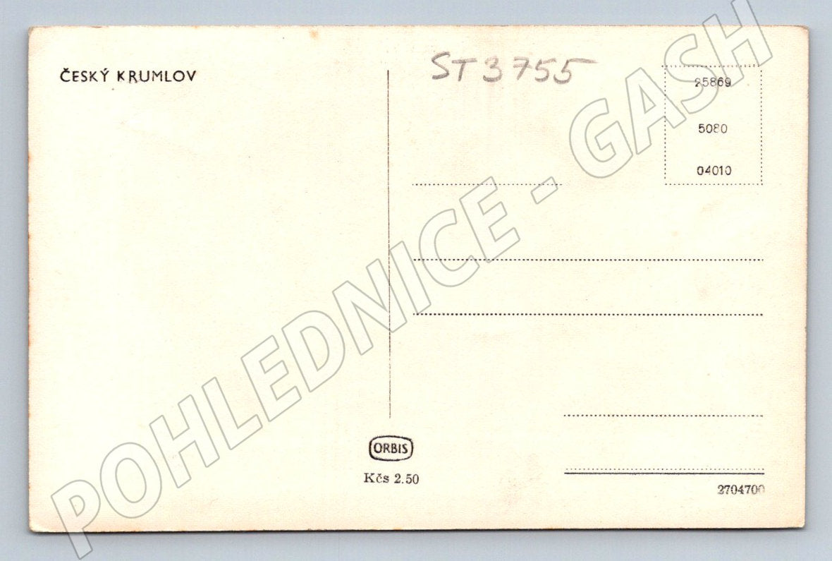 Postcard Český Krumlov castle Orbis (ST3755)