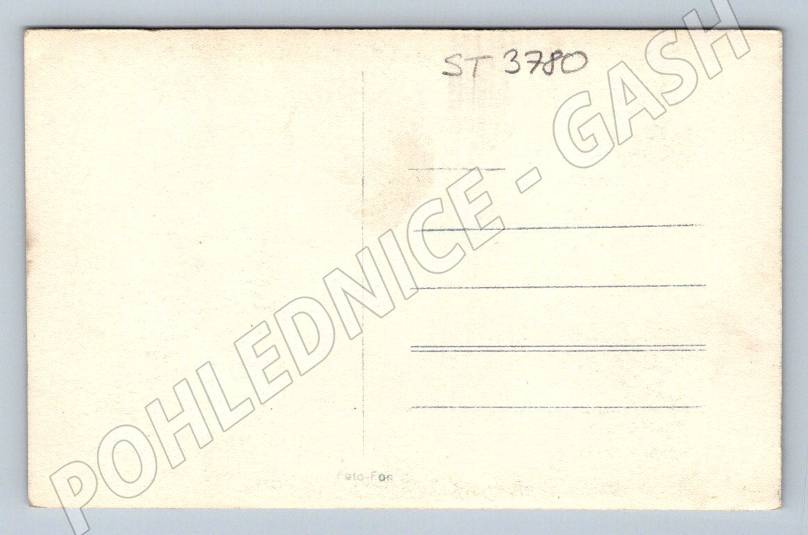 Postcard Osek u Sobotky church and bell tower (ST3780)